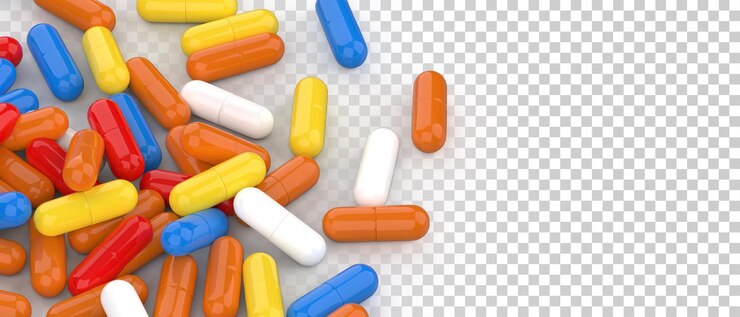 PSD pilules capsule isolées sur fond transparent illustration de rendu 3d