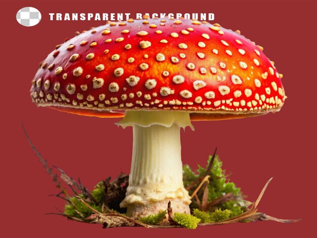 PSD pilzfliege agaric amanita muscaria auf durchsichtigem hintergrund