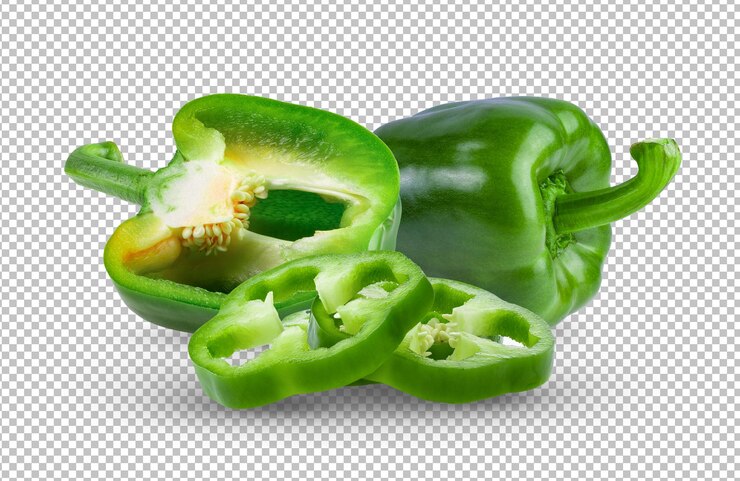 PSD pimenta verde isolada na camada alfa