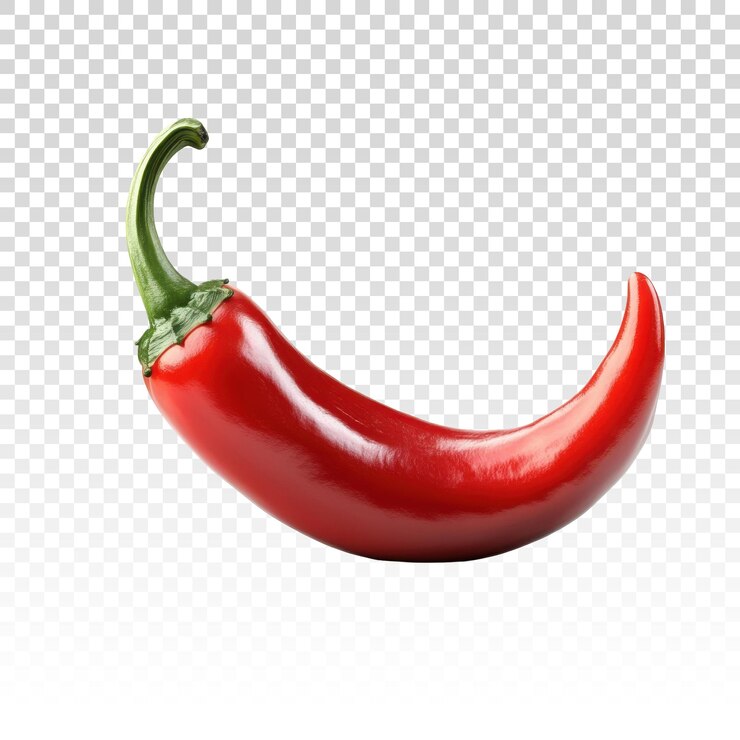 Pimenta vermelha fresca isolada em fundo transparente