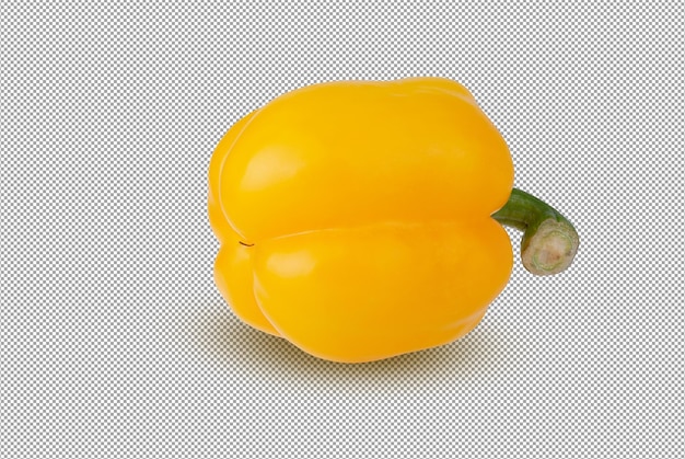 Pimentão amarelo isolado em um fundo branco