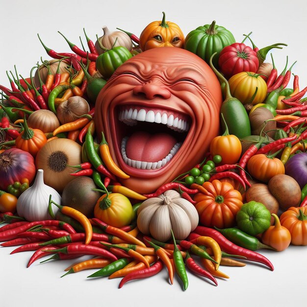 PSD pimentão rindo potpourri comida ainda de vários pimentão vegetais coloridos