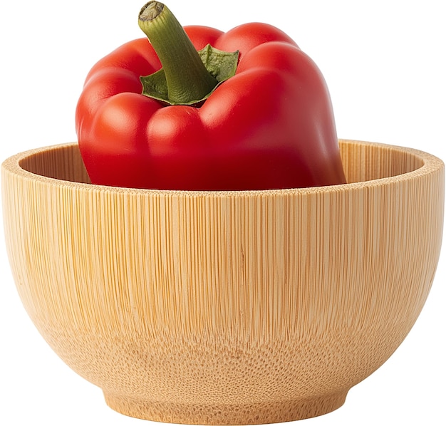 Pimienta roja en un tazón de bambú