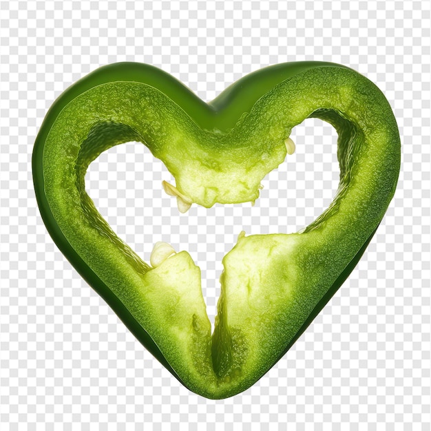 Pimienta verde en forma de corazón