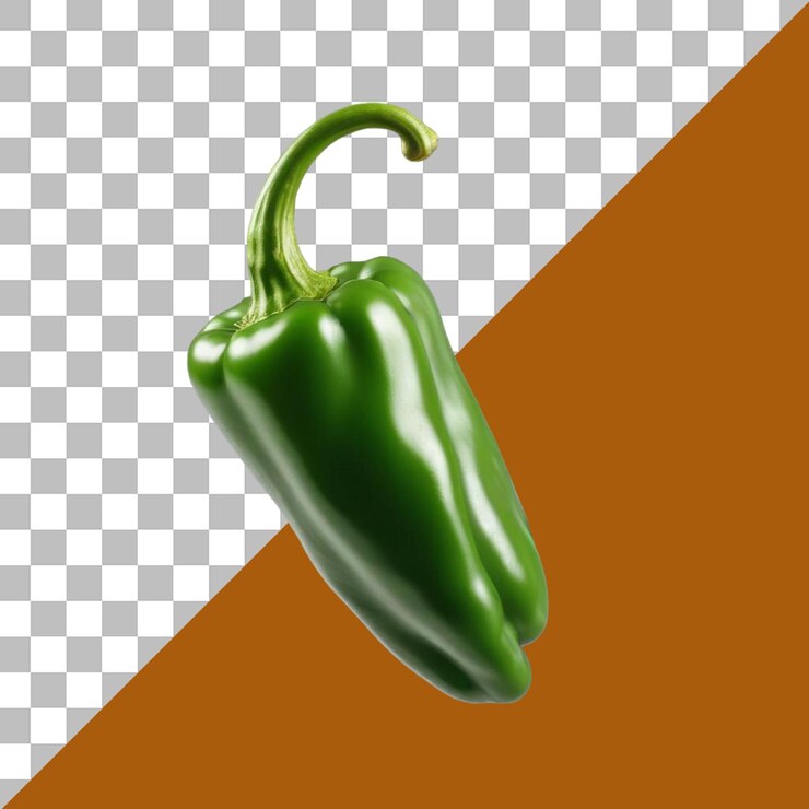 PSD pimienta verde picante aislada en transparente