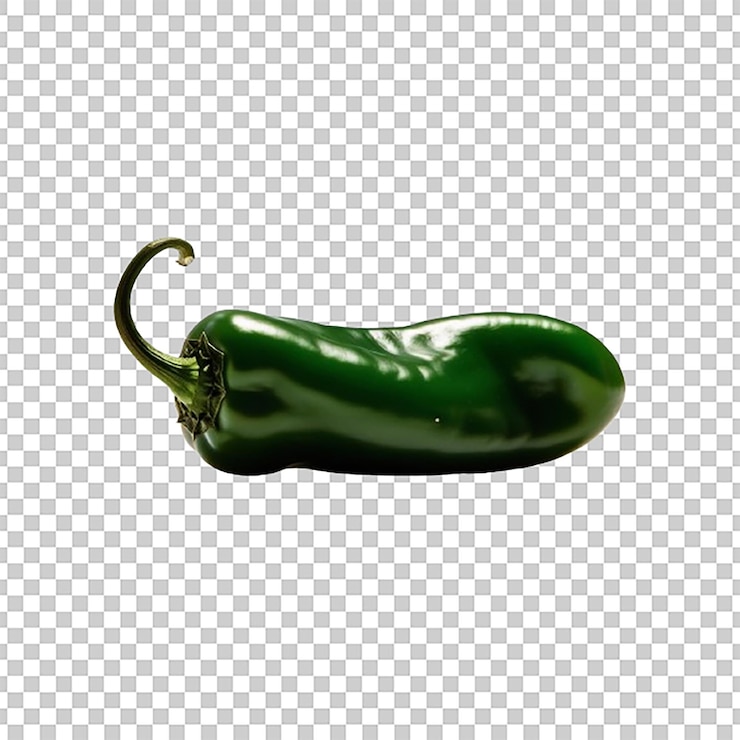 PSD pimienta verde serrano jalapeno aislada sobre un fondo transparente