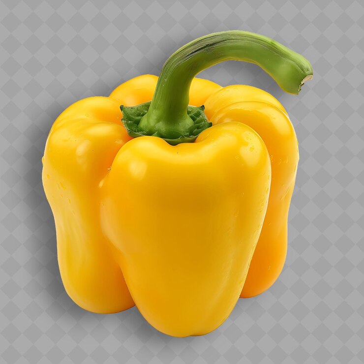 PSD un pimiento amarillo con un tallo verde en él