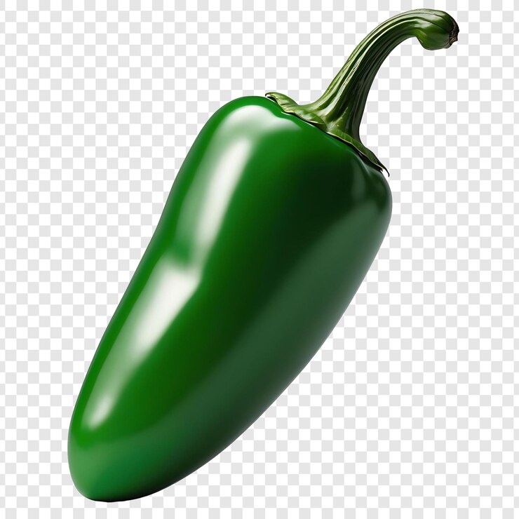 PSD un pimiento jalapeno verde fresco y vibrante sobre un fondo transparente