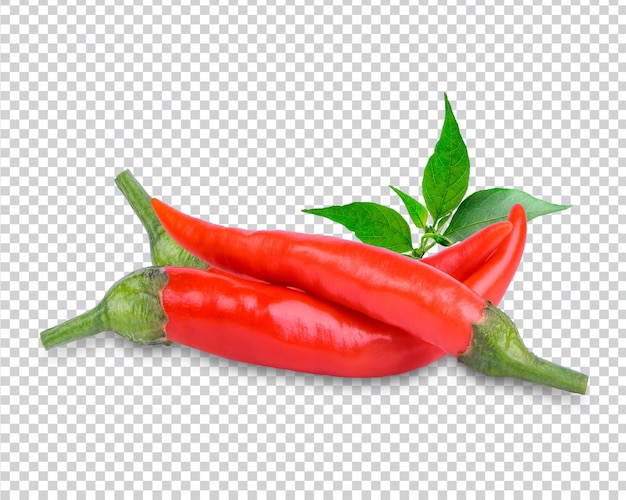 Pimiento maduro con hojas aisladas premium psd