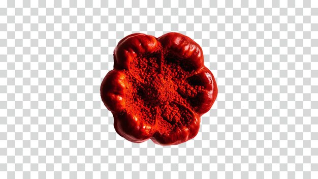 Un pimiento de pimienta con increíbles detalles sobre un fondo transparente