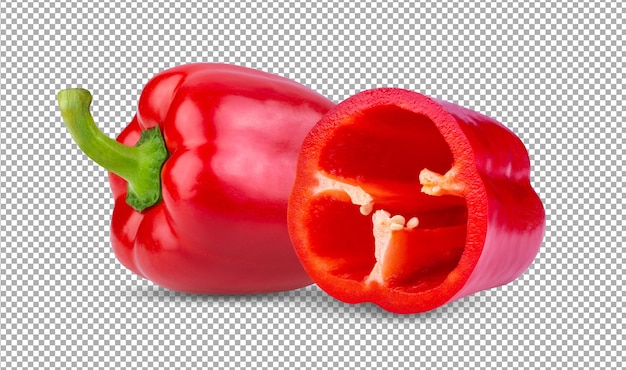 Pimiento rojo en capa alfa