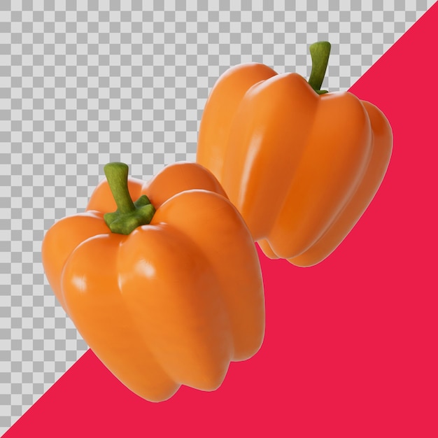 Pimientos naranjas estilizados modelo 3d