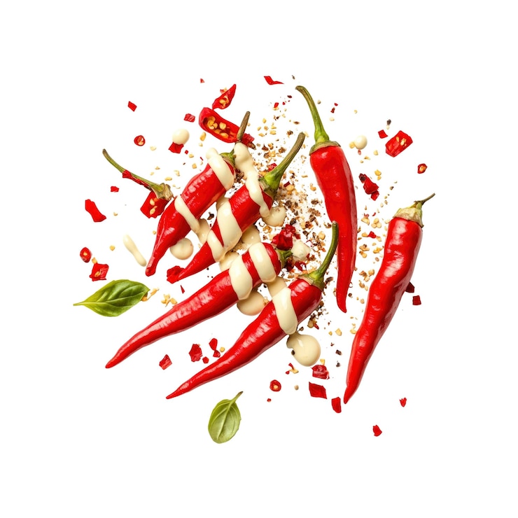 PSD pimientos rojos con salsa de crema y especias