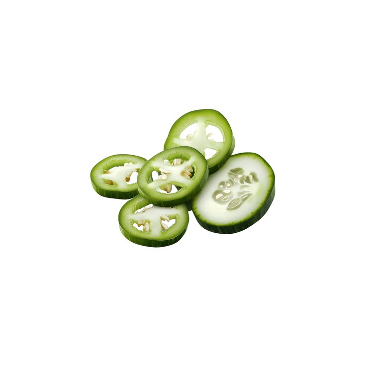 PSD pimientos verdes y pepino en rodajas