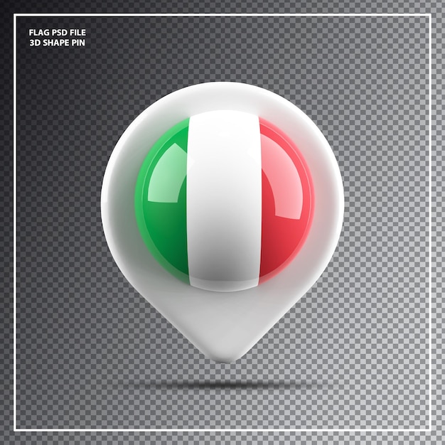 Pin bandera redonda del elemento de italia