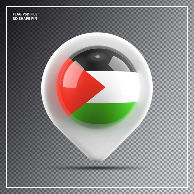 Pin Bandera redonda de Palestina elemento
