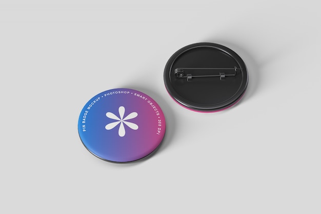 Pin button badge mockup