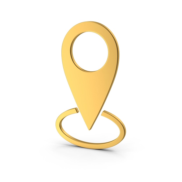 Pin d'emplacement doré - Symbole de carte pour la navigation et la direction