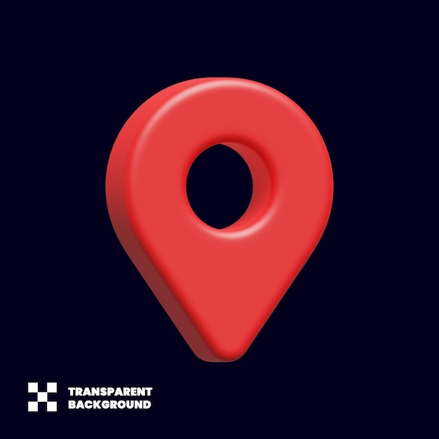Pin-Kartenstandort-Symbol in 3D-Render