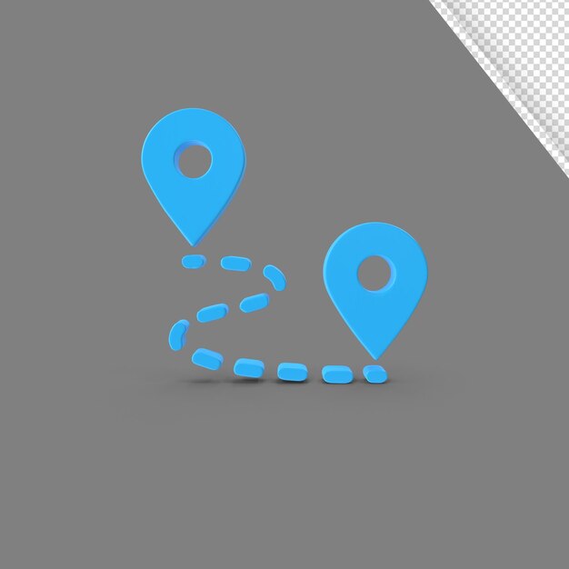 PSD pin map ilustração 3d