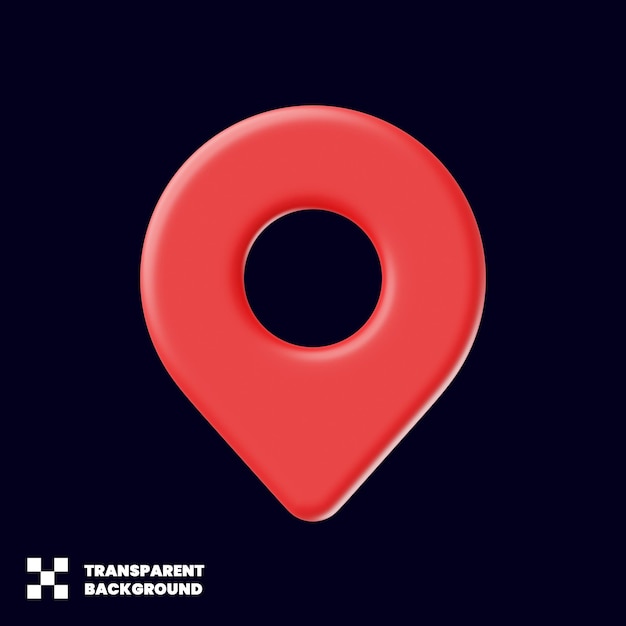 Pin Map Location Icon in minimalistischem 3D-Render