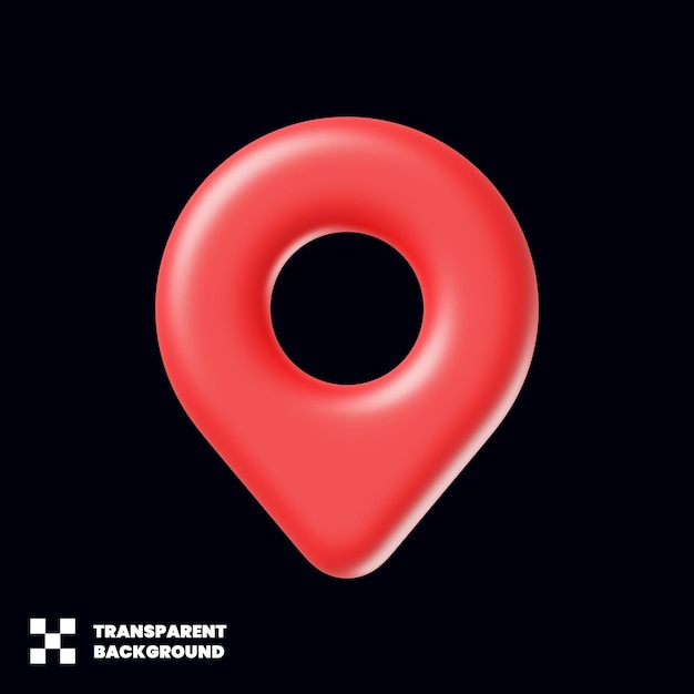 Pin Map Location Icon in minimalistischem 3D-Render
