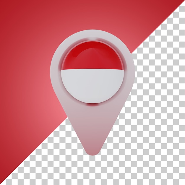 Pin Ronda bandera de Mónaco 3D Rendering