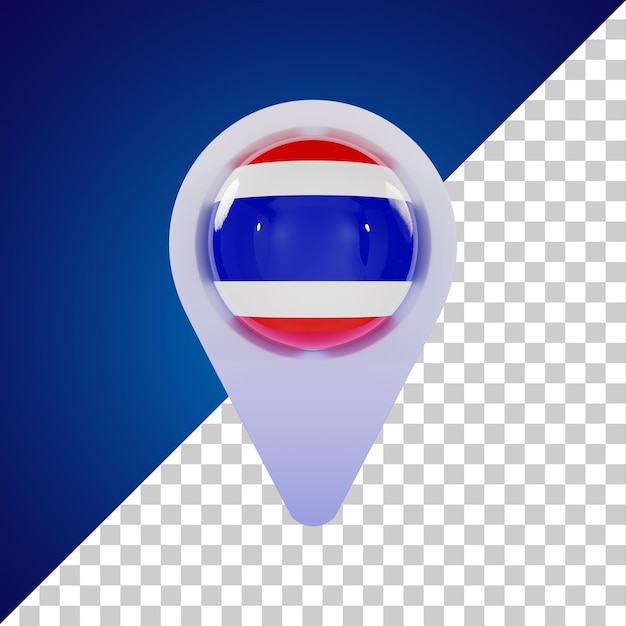 PSD pin ronda bandera de tailandia 3d rendering