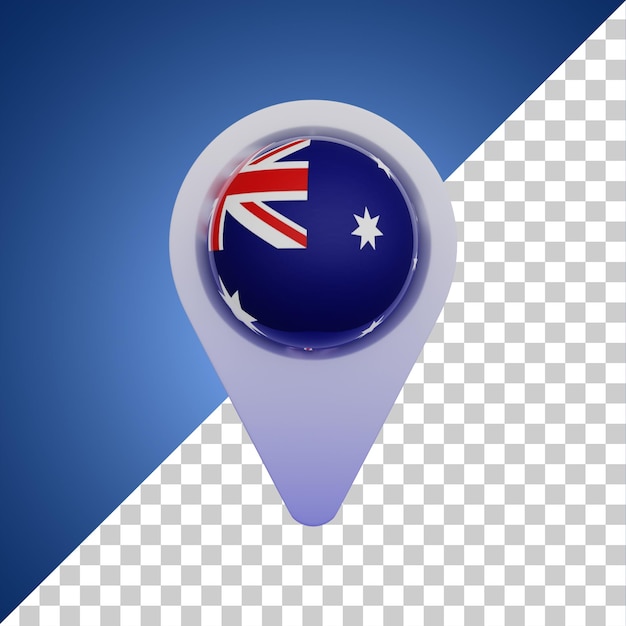PSD pin round bandeira da austrália renderização em 3d
