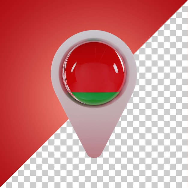 Pin round bandeira da bielorrússia renderização em 3d