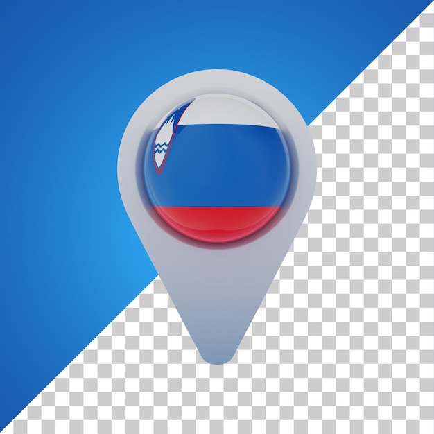 Pin round bandeira da eslovênia renderização em 3d