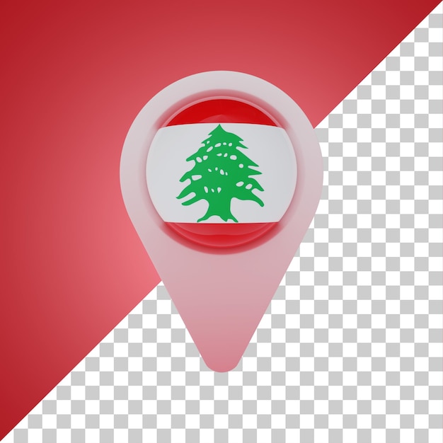 PSD pin runde flagge des libanon 3d-rendering