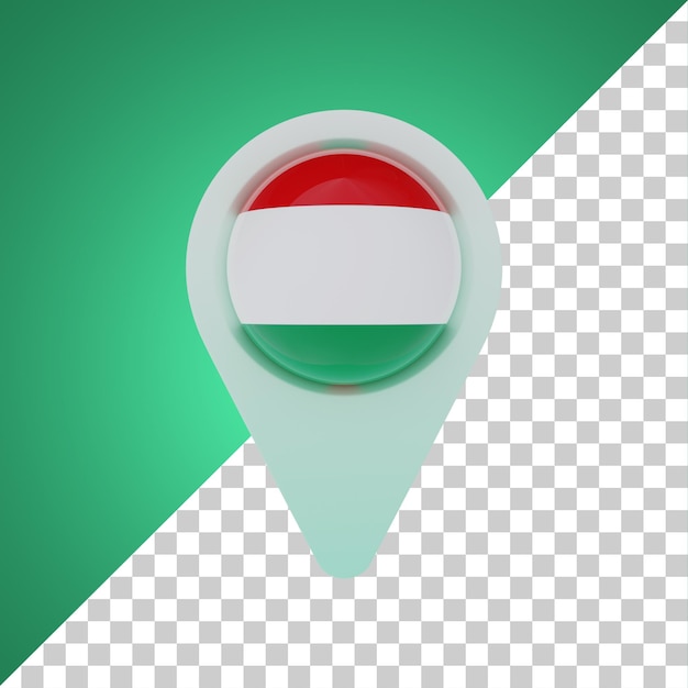 PSD pin runde flagge von ungarn 3d-rendering