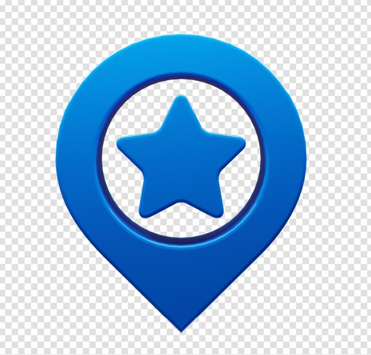 PSD pin de ubicación de la estrella azul