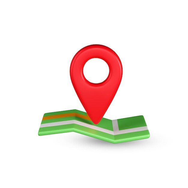 Pín de ubicación en el mapa navegación gps 3d