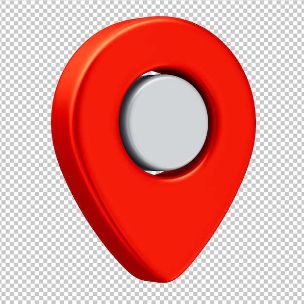 Pin de ubicación rojo con fondo transparente