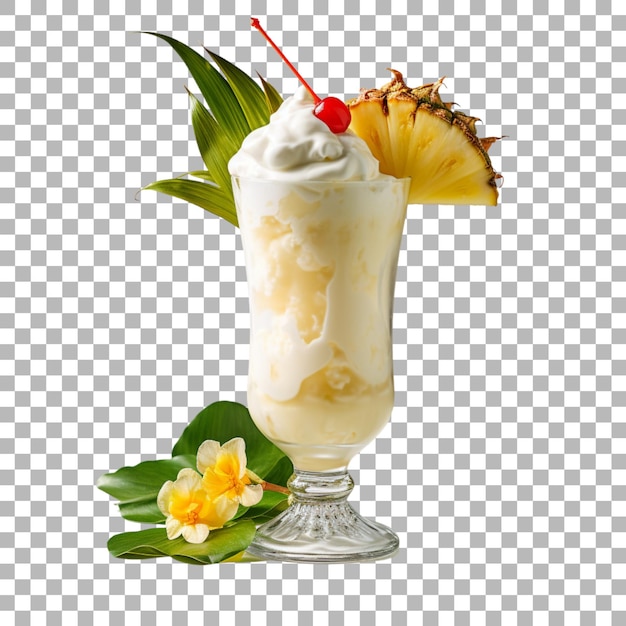 PSD pina colada em fundo transparente