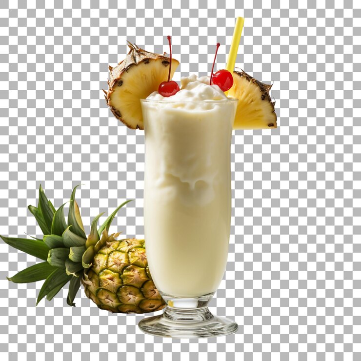 PSD pina colada sobre un fondo transparente