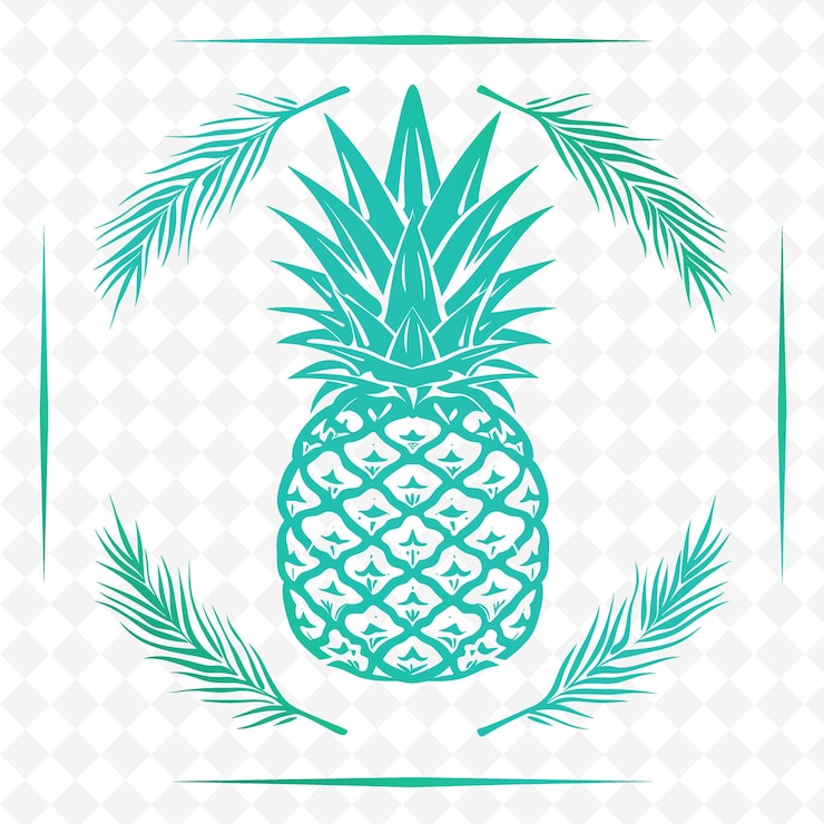 PSD una piña con un fondo verde con un letrero que dice búho en él