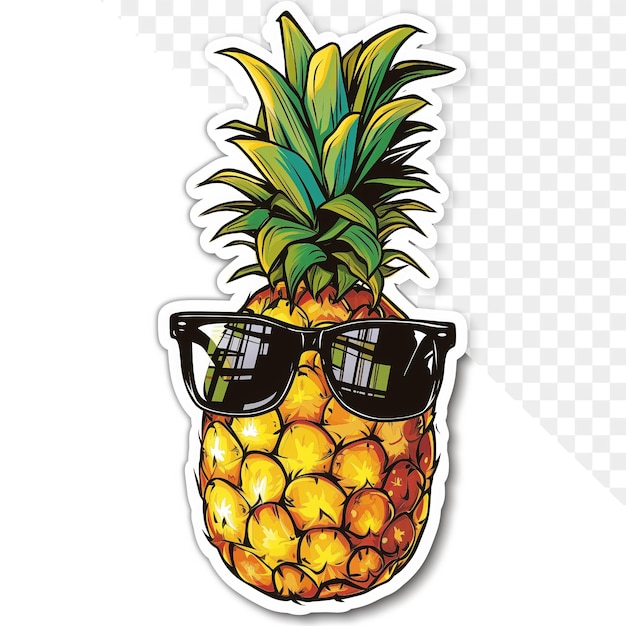 Una piña con gafas de sol y gafas de sol.