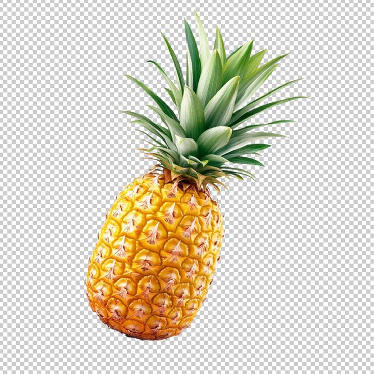una piña con un tallo verde
