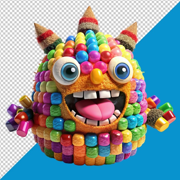 PSD pinata cheia de doces em fundo transparente