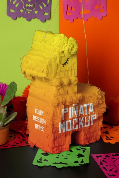 PSD pinata für den dia de muertos-mockup