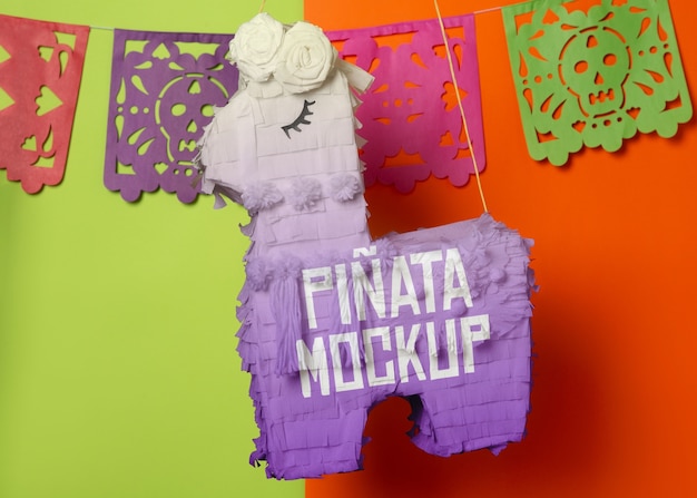 PSD pinata para a maquete do dia de mortos