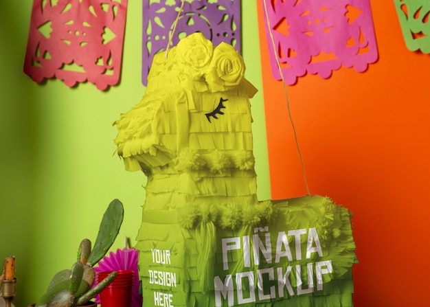 PSD pinata para a maquete do dia de mortos