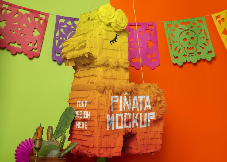 PSD pinata para a maquete do dia de mortos