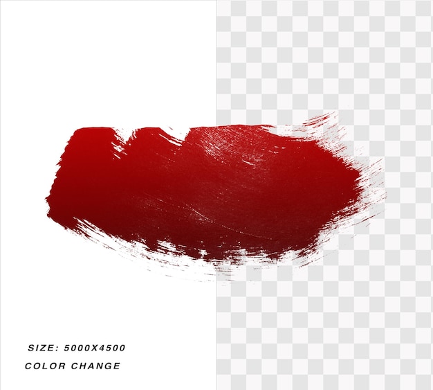 Pinceau De Couleur Rouge Sur Fond Transparent