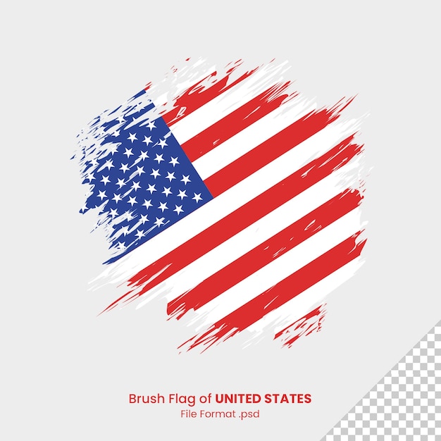 PSD pinceau drapeau états-unis format de fichier psd usa brosse aquarelle drapeau élément de modèle de conception