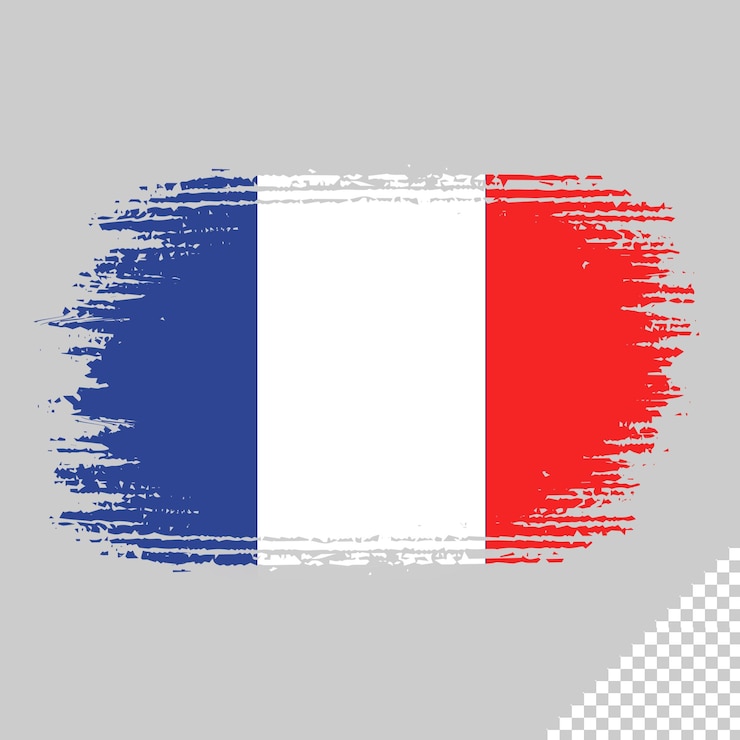 PSD pinceau drapeau france fond transparent france pinceau aquarelle drapeau conception élément de modèle