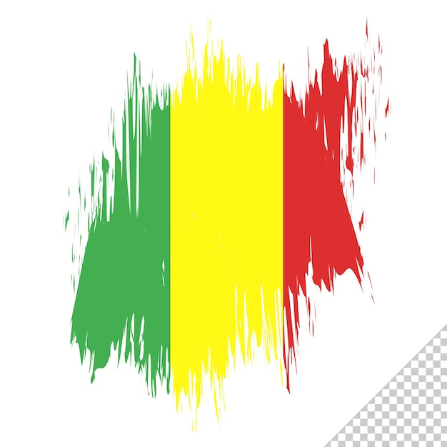pinceau drapeau mali fond transparent mali brosse aquarelle drapeau conception modèle élément psd fichier